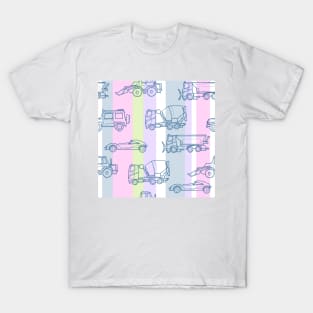 Vehicles pink purple pale green pastel colors T-Shirt